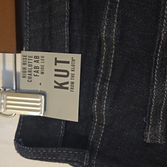 Kut from the Kloth Dark Cuffed Wide Leg Jeans Sz 8P - Picture 6 of 8